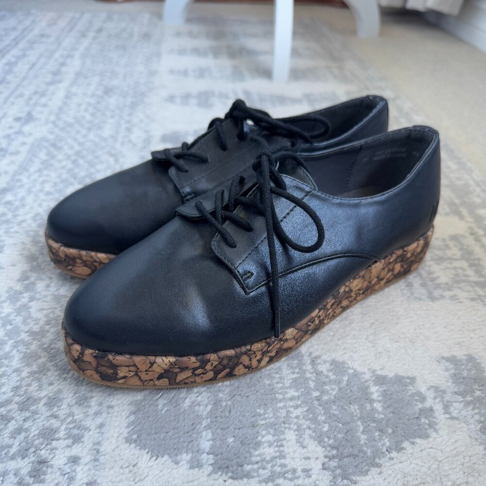 Matt & Nat Hall Black Oxford Cork Platform Shoes